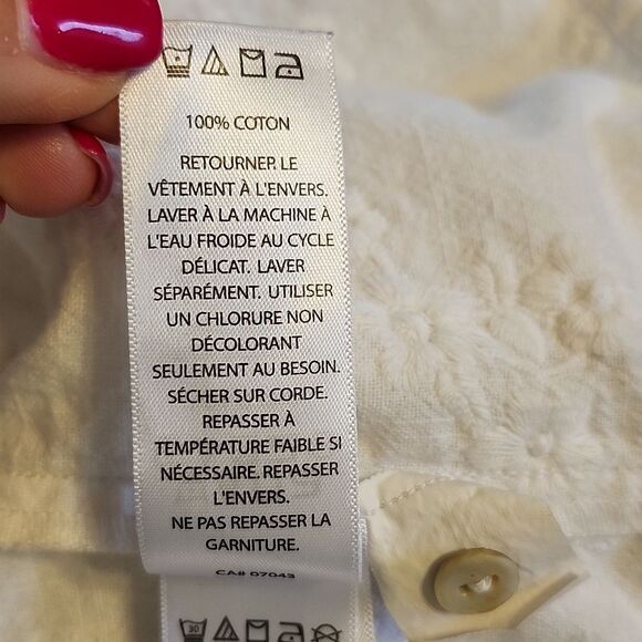 C&C California 100% cotton white eyelet mini dress swim cover up, M - Picture 7 of 8